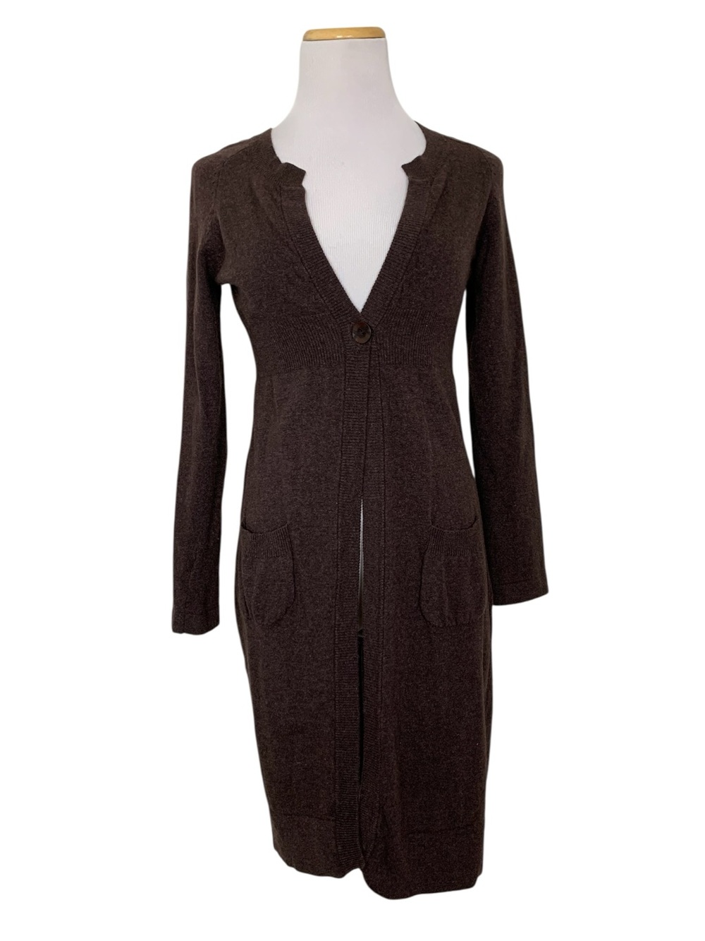 BCBG Max Azria 2010s Longline Angora Cashmere Blend Cardigan Sweater